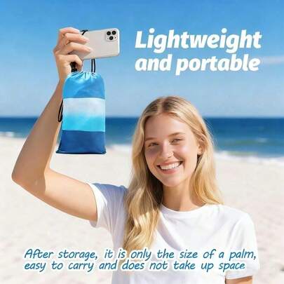 Extra-Large Lightweight Sand-Proof Beach Mat For 4-7 People, Ideal For Beach Trips, Camping, And Hiking