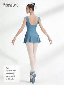 DonsGirl 女士修身芭蕾舞紧身衣 - 袖口和腰部褶皱设计 | 现代/古典舞蹈表演服装 春季款 - 霧霾藍 - 查看 8