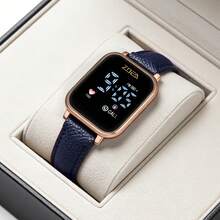 ZOEA Couple Digital Watches - 錶帶 - 海軍藍 / 錶殼 - 玫瑰金 - 查看 2