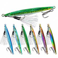6Pcs Casting Lure Laser Metal Jig Printed Fast Sinking Jigging 14G-45G Artificial Bait Hard Bait With Sharp Hooks For Boat Fishing - Multicolor - View 2
