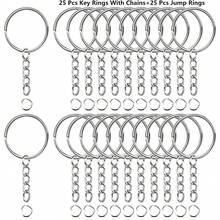 50个钥匙扣，包含链条和开口环，适用于钥匙链、挂绳、包包挂饰、DIY工艺品和礼品制作。 - 光圈鏈條 - 查看 12