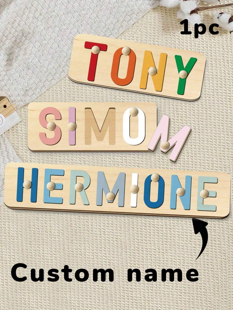 LICVIC 个性化木质姓名牌，定制字母墙饰，定制圣诞户外装饰，手工礼品，适合生日、毕业或房间装饰，送给新妈妈的独特圣诞礼物，纪念品，周年纪念家居装饰 - 風格A - 查看 1