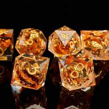 High-End RPG Inspired Sharp-Edged Polyhedral Dice Set, Suitable For Role-Playing Games - Orange - View 5