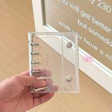 Caderno Transparente De Folhas Soltas Nos Tamanhos A8/A7/A6/M5 (1 Peça), Com 10 Ou 20 Páginas De Adesivos. Ideal Para Guardar Fotos E Cartões De K-Pop, Com Capa De Macio E Fecho Duplo. Perfeito Para Projetos Diy, Álbuns De Fotos, Cadernos De Adesivos, Agendas, Material Escolar E Artigos De Escritório. Perfeito Para Entusiastas De Diários, Fãs De K-Pop, Profissionais, Estudantes E Amantes De Papelaria. - Claro - Ver 6
