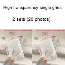 10-20pcs/Set Pocket Grid Photo Album A5 Refill Pages, Photo Sleeves, 6-Ring Replacement Inserts, Korean Style - White - View 46