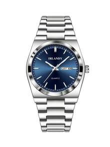 BERGCOZ Men's Casual Fashion Quartz Round Watch, Suitable For Daily Wear, Birthday Gift, Party, Holiday Gathering, Also An Ideal Gift For Yourself Or Friends. No Packaging Included. - V301-silver Blue - View 7