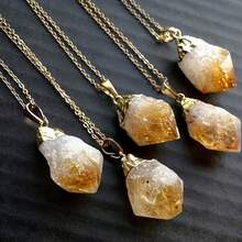 Bộ 3 mặt dây chuyền đá thạch anh tím tự nhiên và thạch anh vàng, đá thô không đều, trang sức thủ công mạ vàng, đá quý cân bằng luân xa, thanh lọc năng lượng Reiki, liệu pháp tâm linh, quà tặng tinh tế cho phụ nữ. - nhiều màu - Xem 9