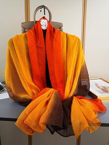 1pc Spring/Summer New Lightweight Chiffon Printed Scarf/Shawl, Sunscreen Scarf Suitable For Daily Use - Multicolor - View 2