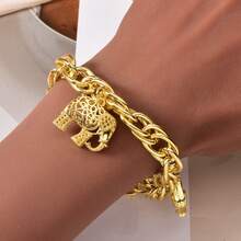 Golden Elephant Bracelet - Bohemian Cuban Chain For Girls Women Daily Wear, Exquisite Birthday Gift - Gold - View 2
