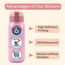 60Pcs Anti ICE Stickers Funny ICE OUT Stickers Cartoon Merch Scrapbook Aesthetic Stickers Pack Helmet Stickers Dirt Bike Stickers Vinyl Waterproof For Laptop Phone Car Skateboard Water Bottles Scrapbooking Computer Journaling - B - View 8