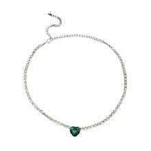 Silver Necklace With Crystal Pendant For Women - Silver - View 6