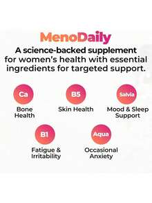 Happy Mammoth MenoDaily – Menopause Support For Women. Promotes Temperature Balance, Cool Comfort & Emotional Regulation. Hormone-Free Formula. 72 Capsules. - 1 - View 2