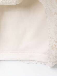 Elegant Lace Long Sleeve Dress, Women's Spring/Summer Fitted Slimming Vacation Dress/Valentine's Day Outfit - Beige - View 7