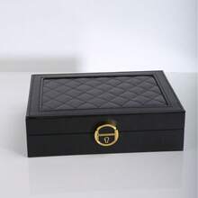 1个三层首饰盒,大容量可上锁首饰收纳盒,大号PU皮革首饰盒,手表和手镯收纳盒,抽屉式首饰展示盒,梳妆台收纳盒,首饰收纳盒,高品质桌面收纳盒,可存放戒指、项链、手镯、耳环和吊坠,是送给女性的完美礼物,也是节日礼物和圣诞礼物的理想之选。 - 大容量首飾盒 - 查看 14