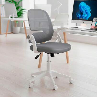 MAGMALIFE Silla de Oficina Natti Ergonómica con Respaldo de Malla Transpirable, Altura e Inclinación Ajustables, Reposabrazos Abatibles 90°, Ruedas 360° Silenciosas y Base Reforzada, Soporta 150 kg