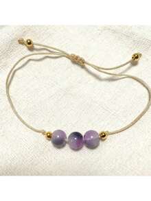 1pc Blue Agate Bracelet, Women's Bracelet, Blue Agate Bracelet, Healing Crystal Bracelet, Beaded Bracelet, Stress Relief Bracelet, Blue Agate Jewelry - Blue - View 10