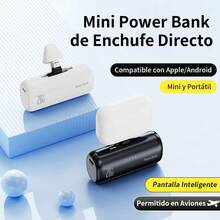Batería Portátil del Tamaño de un Lápiz Labial - Mini Power Bank de 8000mAh - Cargador Portátil de Doble Conector - Listo para Usar - Compatible con Todas las Marcas de Teléfonos Inteligentes - Carcasa en Tonalidades Morandi - Refinada y Hermosa - Una Elección Perfecta para Regalos en Fiestas de Cumpleaños y Navidad. - negro - Ver 9