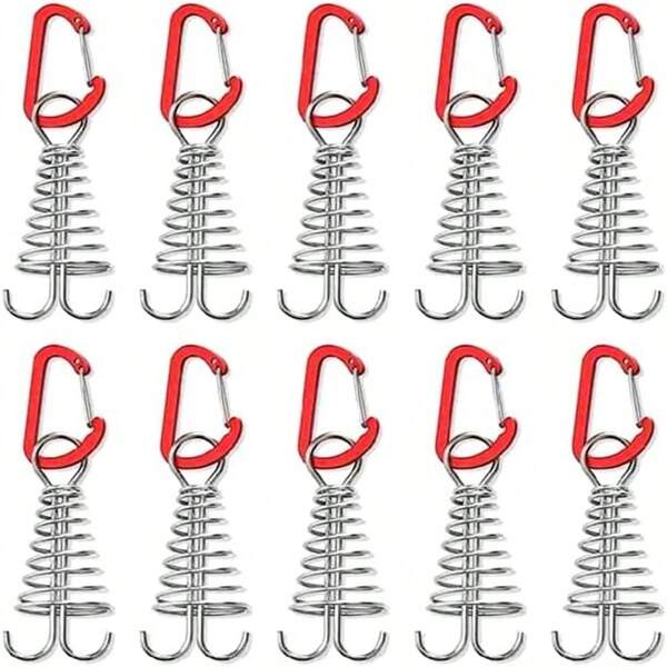 6pcs/Set Outdoor Extended Stainless Steel Ground Nails - Perfect For Plank Deck Boards, Rope Buckles & Camping Tents