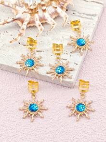 5pcs Baroque & Bohemian Style Hair Clips, Suitable For Girls In Music Festivals, Summer - Gold - View 4