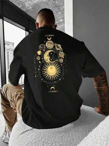Camisa de manga corta para hombre, estilo urbano y moderno, con estampado gráfico, cuello redondo, informal y ideal para viajes. - A - Ver 9