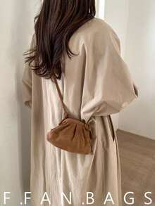 Bolso cruzado en forma de nube mini para mujer, bolso de hombro pequeño de moda coreana, estuche para lápiz labial - Marrón - Ver 1