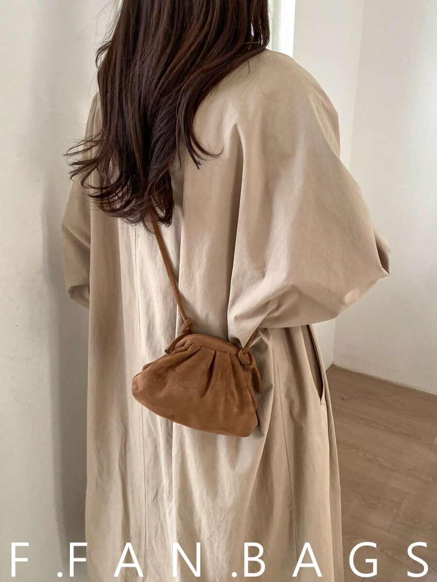 Bolso cruzado en forma de nube mini para mujer, bolso de hombro pequeño de moda coreana, estuche para lápiz labial - Marrón - Ver 1