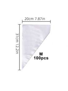 SikeSike 100pcs/Pack Triangular Piping Bags - Essential Decorative Supplies For Cakes, Cookies, Cupcakes And DIY Desserts, Kitchen & Dining Essentials - Clear - View 7