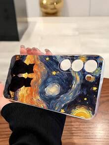 1个星空黑猫图案软手机壳，兼容华为、荣耀、Galaxy等手机，国际版，非国内版 - 無色 - 查看 4