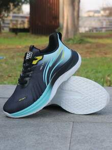 Giày thể thao lưới thoáng khí mùa hè 2026 mới dành cho nam, giày chạy bộ chống trượt, giày du lịch buộc dây thời trang. - Đen và xanh lá cây - Xem 3