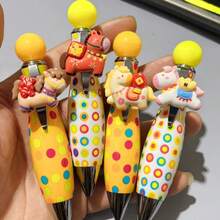 4pcs Creative Bowling Ball Shaped Ballpoint Pens, Novelty Year Of The Horse Style Cute Pendant Pens - Sets - View 1
