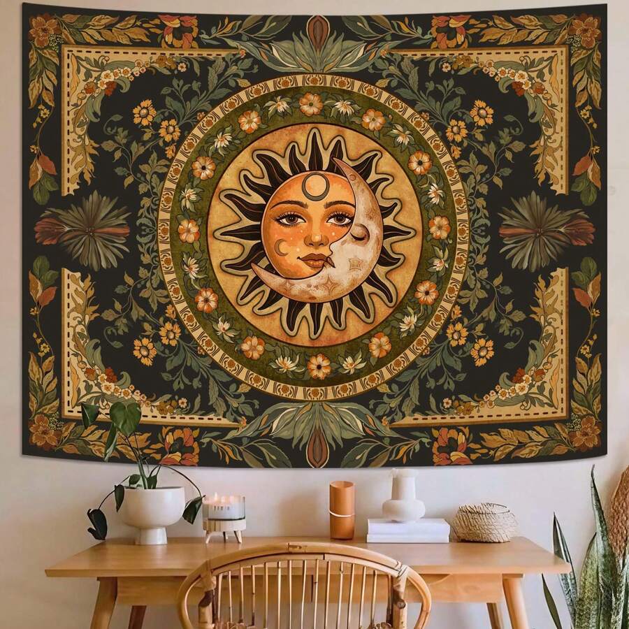 Tapestry Boho Sun Tapestry Bohemian Tapestry For Bedroom Vibrant Tapestries Wall Hanging Bedroom Living Room Wall Art And Home Decor Tapestry For Bedroom Wall Tapestry - J-1 - 查看 1