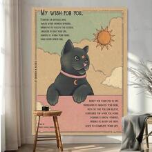 1 tấm thảm treo tường hình mèo mặt trăng và lá bài Tarot, thảm treo tường phong cách cổ điển, tranh trang trí nghệ thuật Tarot, quà tặng trang trí cho phòng ngủ và phòng khách. - Nhiều màu - Xem 2