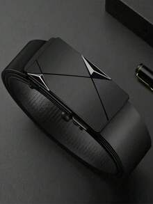 1pc Men's Automatic Buckle Belt, Young Fashionable Casual Pants Belt, Korean Style Waist Strap For Business Casual, Business, Boyfriend Husband Father Dad Men Gift, Daily Wear, Fashion, Teen, Outdoor, Vacation, Athletic, Travel, Street, Boho, Vintage Fall, Autumn, Halloween Autumn-Winter Accessories,Suitable For Teens, Youth,Men,Casual, Outdoor, Athletic, Vacation, Graduation Gifts, Birthday, Daily Wear - Black - View 5