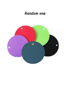 3 Packs Silicone Heat Resistant Round Placemats, Non-Slip Pot Holders For Kitchen Counter & Dining Table, Multi-Purpose Hot Pads Trivets - Multicolor - View 9