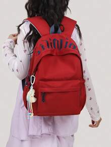 New Arrival Large Capacity Backpack, Letter & Multi-Pocket Design, Travel Backpack, Casual College Style - Multicolor - View 10