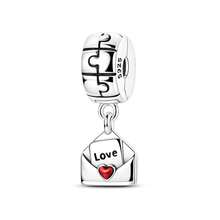1 Pc Fashion Heart Sparkling Beads Dangle Charm Silver Plated Fit Bracelet Necklace DIY Holiday Gift - Multicolor - View 8