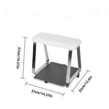 Carrito de pedal móvil para el cuidado de los pies - Carrito de spa para los pies con almohadilla de espuma de memoria, bandeja y ruedas, adecuado para salones. Carrito de spa para los pies: El carrito de spa para los pies está diseñado con una bandeja espaciosa y ruedas suaves, lo que lo hace conveniente para usar en salones, tiendas de uñas y baños del hogar. - Blanco - Ver 9