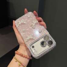 Laser Heart & Bow Tie Design Pink Phone Case For IPhone 17 Pro Max/17 Pro/17/16 Pro Max/16/16 Pro/16 Plus/15/15 Pro Max/15 Pro/15 Plus/11/12/13/14 Pro Max/11 Pro/11 Pro Max/12 Pro/12 Pro Max/13 Pro/13 Pro Max/14 Pro/14 Pro Max/14 Plus, Minimalist Creative Hard Shell - Pink - View 3