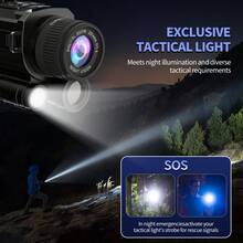 Head-Mounted Monocular Night Vision Goggles With Tactical Light, Featuring 5x Optical Zoom, 5x Digital Zoom, Image Stabilization, 7-Level Brightness Adjustment, And Starlight-Level Sensor - Black - View 6