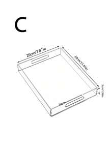 1pc Acrylic Tray, Transparent Fruit Plate, High-End Hotel Home Use Storage Organizer, Acrylic Cosmetic Box - Clear - View 9