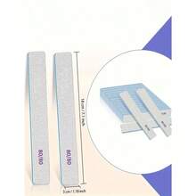 (Optional 80/80, 100/180) Grit Nail Files, Acrylic Nail Sanding Boards, Professional Manicure Tools, Suitable For Home & Salon, Durable Double-Sided - 彩色 - 查看 5