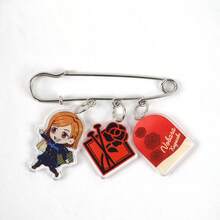 Jujutsu Kaisen 1枚动漫亚克力胸针，亚克力卡通人物肖像胸针吊坠，男女皆宜，可用于装饰衣服或背包 - 多色 - 查看 13