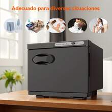 Calentador de Toallas Eléctrico Portátil | Capacidad para 6-8 Toallas | Calentamiento Rápido hasta 75°C | Acero Inoxidable y Aluminio | Uso en Salones, SPA y Hogar - Negro - Ver 6