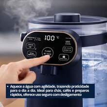 Chaleira Eletrica de Vidro 2,5L Esquenta até 100 graus Com Painel Digital 110v - Preto - Visão 8