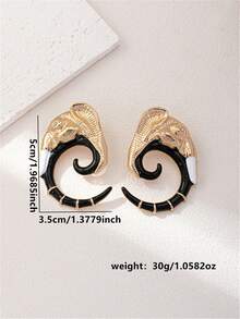 1 Pair Exaggerated Crystal Elephant Earrings, Style - Multicolor - View 2