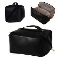 Customizable Large Capacity PU Leather Cosmetic Bag Personalized Travel Toiletry Bag With Handle And Multi-Pocket Interior - Multicolor - View 13