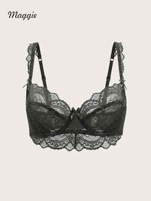 Áo ngực Maggie Olive Green Lace Lingerie, kiểu Pháp lãng mạn, nâng ngực. - Màu xanh lá cây đậm - Xem 5