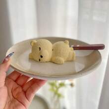 1pc White Side Lying Bear Silicone Mold, Handmade Crafts, Gypsum Graffiti, Aromatherapy Candles, Resin Ornaments, Simple Demolding, Reusable Silicone Mold. - White - Lying-on Bear - View 7