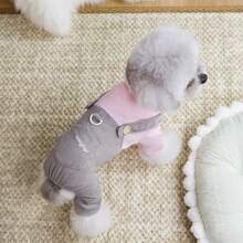 宠物服装，狗狗服饰，猫咪四脚套，春夏新款，四脚围兜裤，刺绣款 - 鏽棕色 - 查看 14