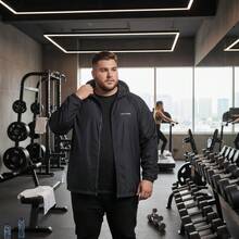 Men's Plus Size Windbreaker With Zipper – Lightweight, Sporty, Comfortable And Stylish Jacket - 黑色 - 查看 4
